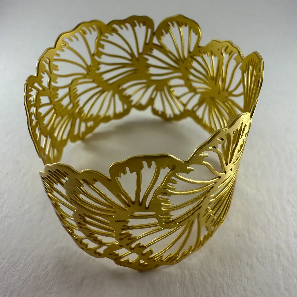 Bracelet manchette Ginkgo Biloba