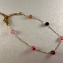 Bracelet Acier inoxydable doré et tourmaline 