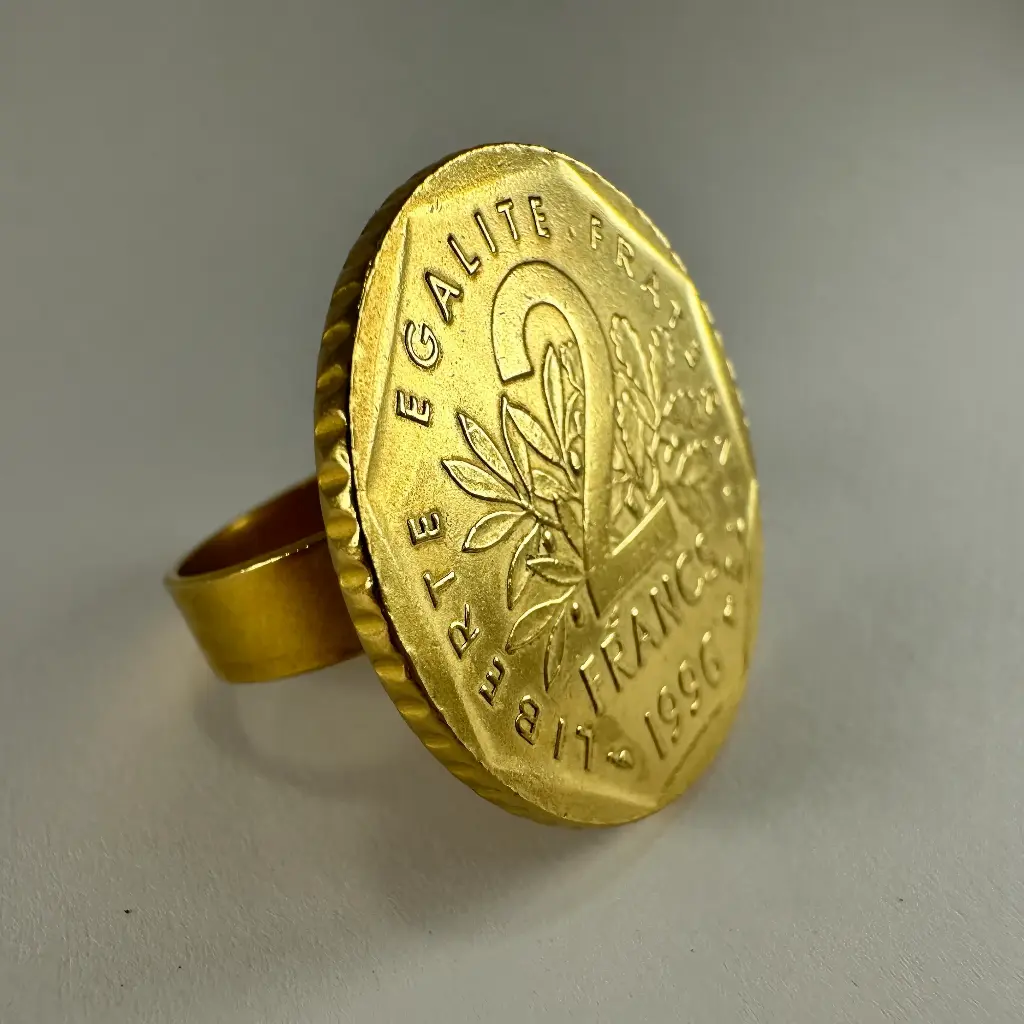 Bague 2 Franc plat 