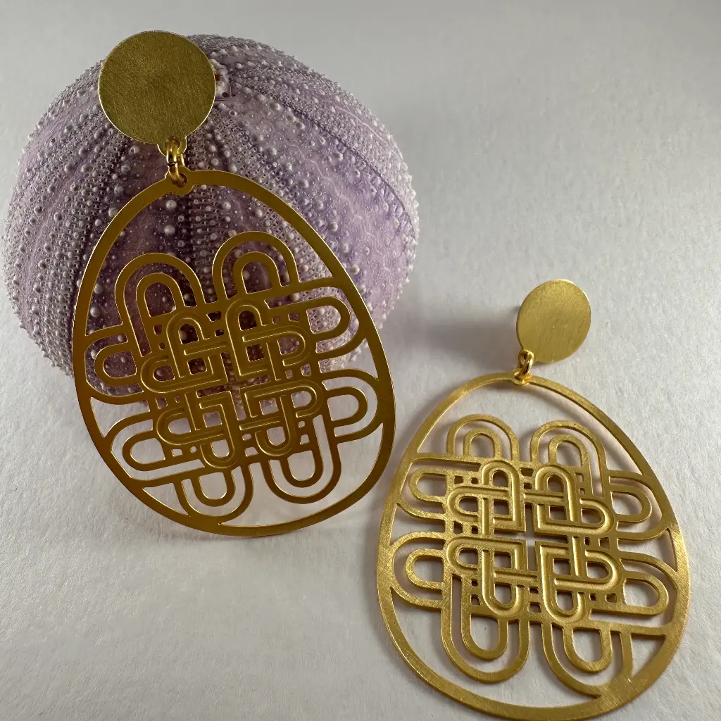 Boucle d'oreille oval XL-Lien de l' infini-inspiration Coréenne