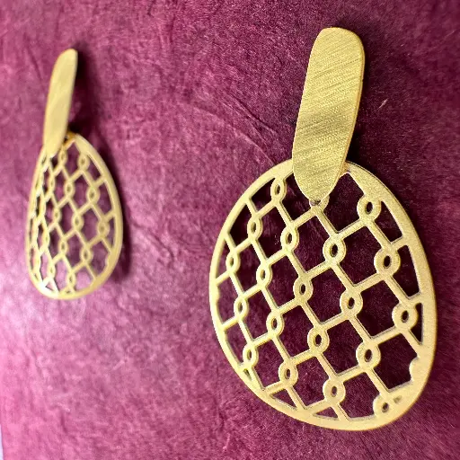 [AR00257] Bo Feston puce et oval medium or