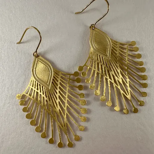 [AR00285] BO pendant Paon Art déco or