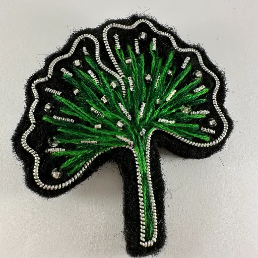 Enya création broche Ginko vert