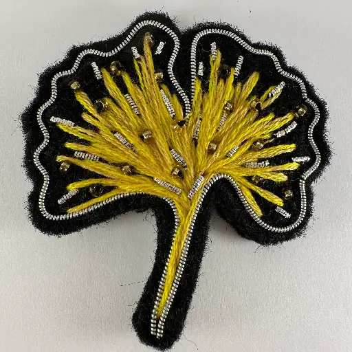 Enya création broche Ginko jaune